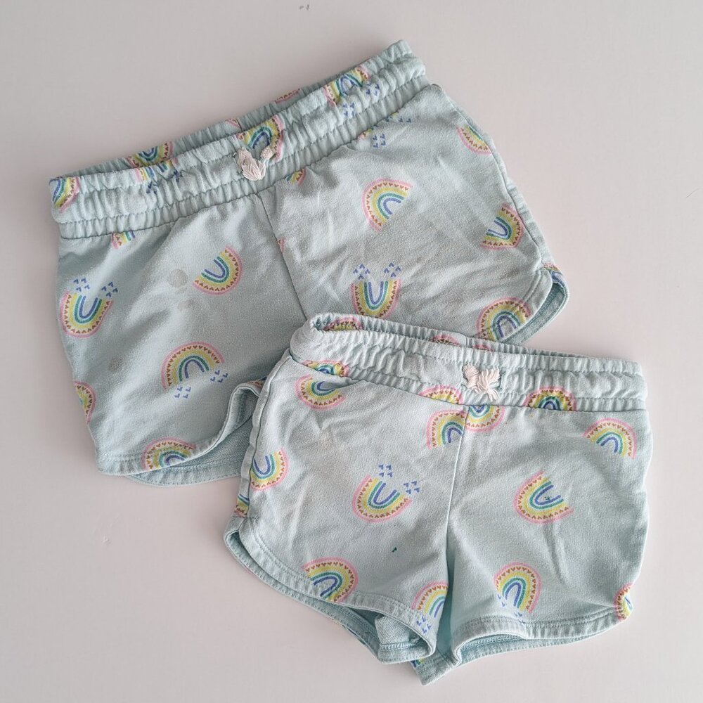 PLAY bundle girls rainbow cat & jack shorts sizes xs and medium